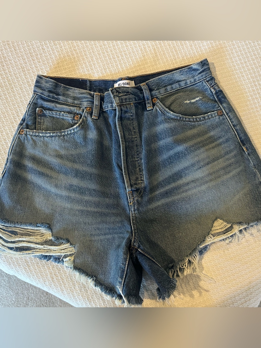 Redone denim cut off shorts